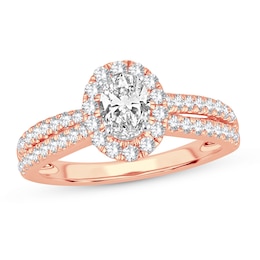 Diamond Ring 1 ct tw Oval 14K Rose Gold