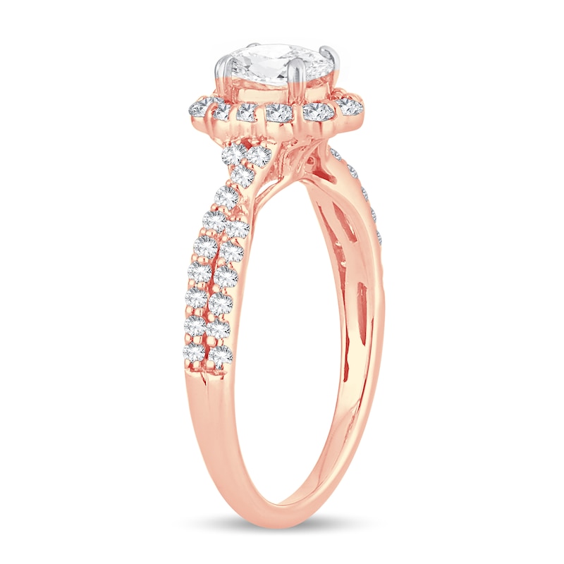 Main Image 2 of Diamond Ring 1 ct tw Oval 14K Rose Gold