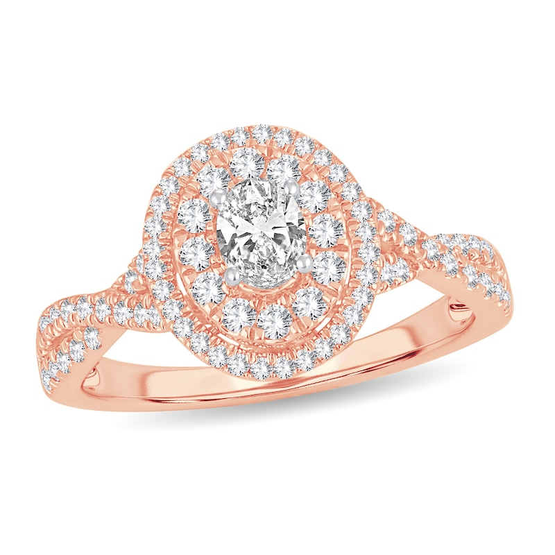 Main Image 1 of Diamond Ring 3/4 ct tw Oval 14K Rose Gold