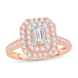 Diamond Ring 1 ct tw Emerald-cut 14K Rose Gold