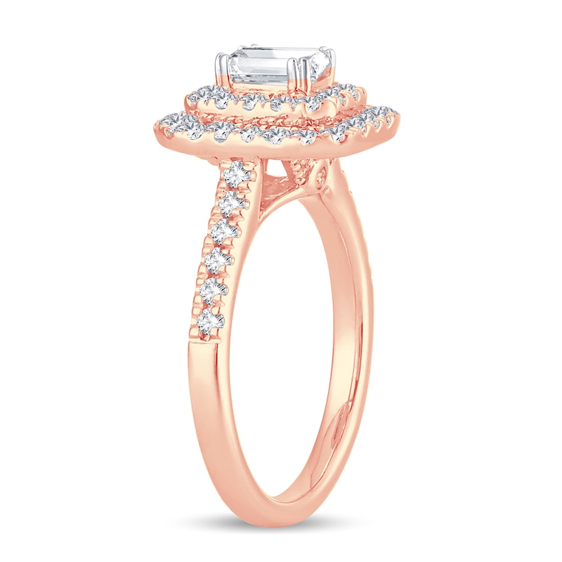 Main Image 2 of Diamond Ring 1 ct tw Emerald-cut 14K Rose Gold