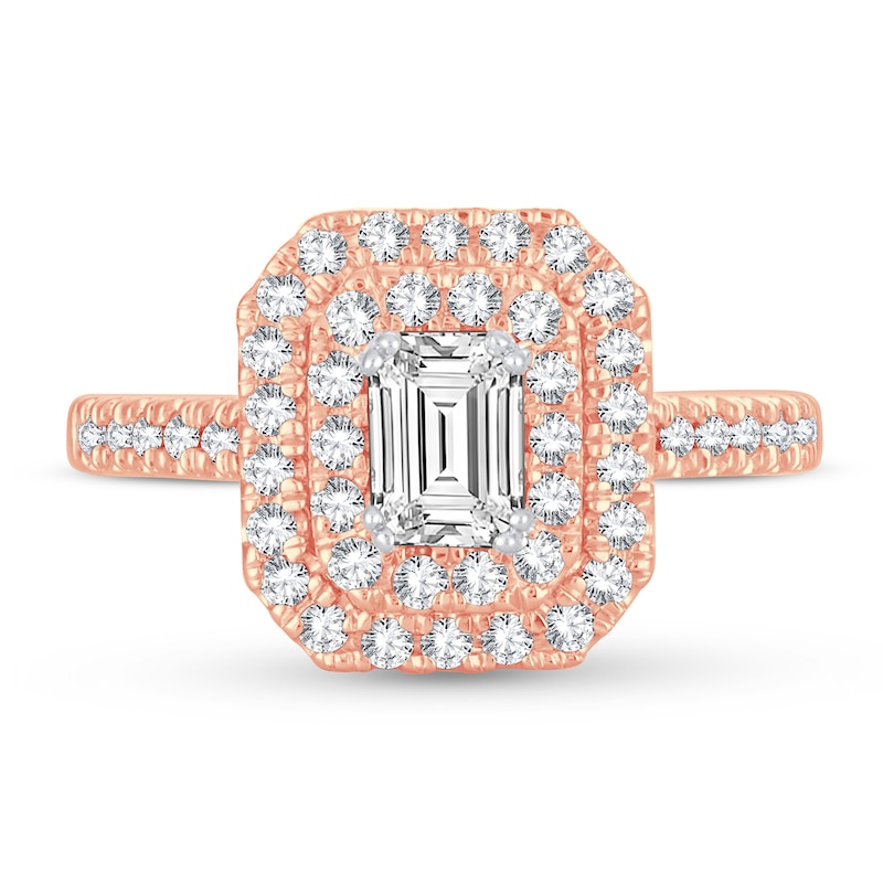 Main Image 3 of Diamond Ring 1 ct tw Emerald-cut 14K Rose Gold