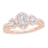 Thumbnail Image 0 of Diamond Ring 1-1/6 ct tw Emerald-cut 14K Rose Gold