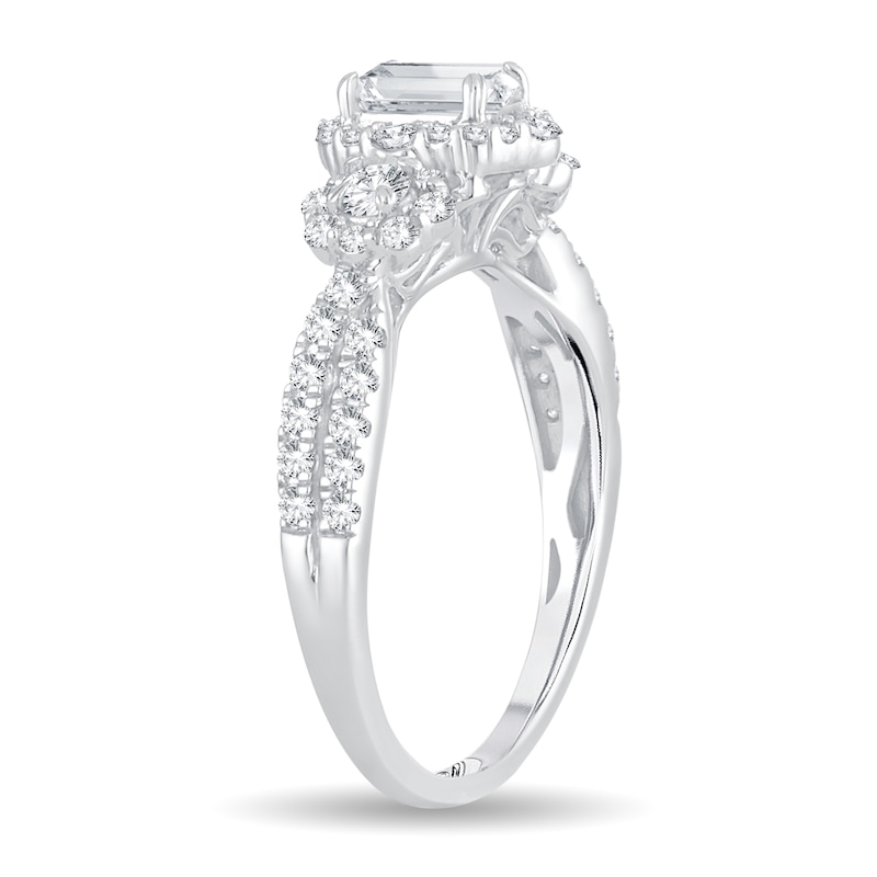 Diamond Engagement Ring 1-1/6 ct tw Emerald-cut 14K White Gold