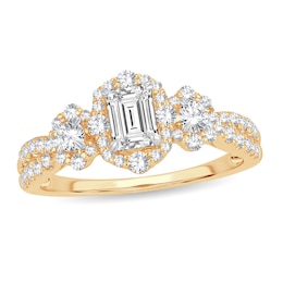 Diamond Ring 1-1/6 ct tw Emerald-cut 14K Yellow Gold