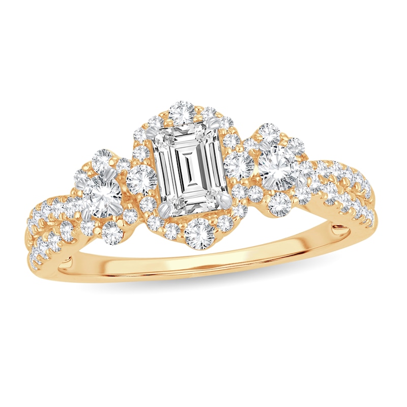 Main Image 1 of Diamond Ring 1-1/6 ct tw Emerald-cut 14K Yellow Gold