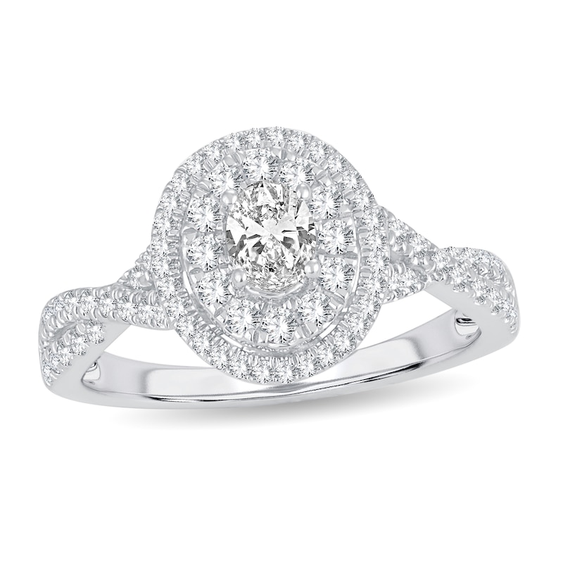 Main Image 1 of Diamond Engagement Ring 3/4 ct tw Oval 14K White Gold