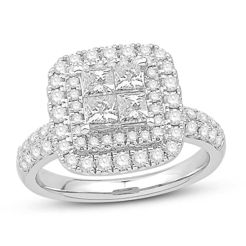 Diamond Engagement Ring 1-3/4 ct tw Round/Princess 14K White Gold | Jared