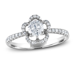 Diamond Engagement Ring 5/8 ct tw Round 14K White Gold