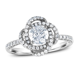 Diamond Engagement Ring 7/8 ct tw Round 14K White Gold