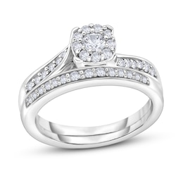 Diamond Bridal Set 1/3 ct tw Round 14K White Gold