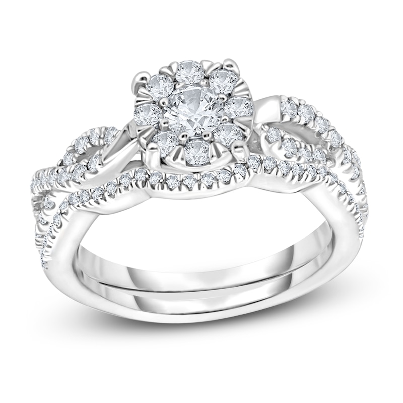 Main Image 1 of Diamond Bridal Set 1/2 ct tw Round 14K White Gold