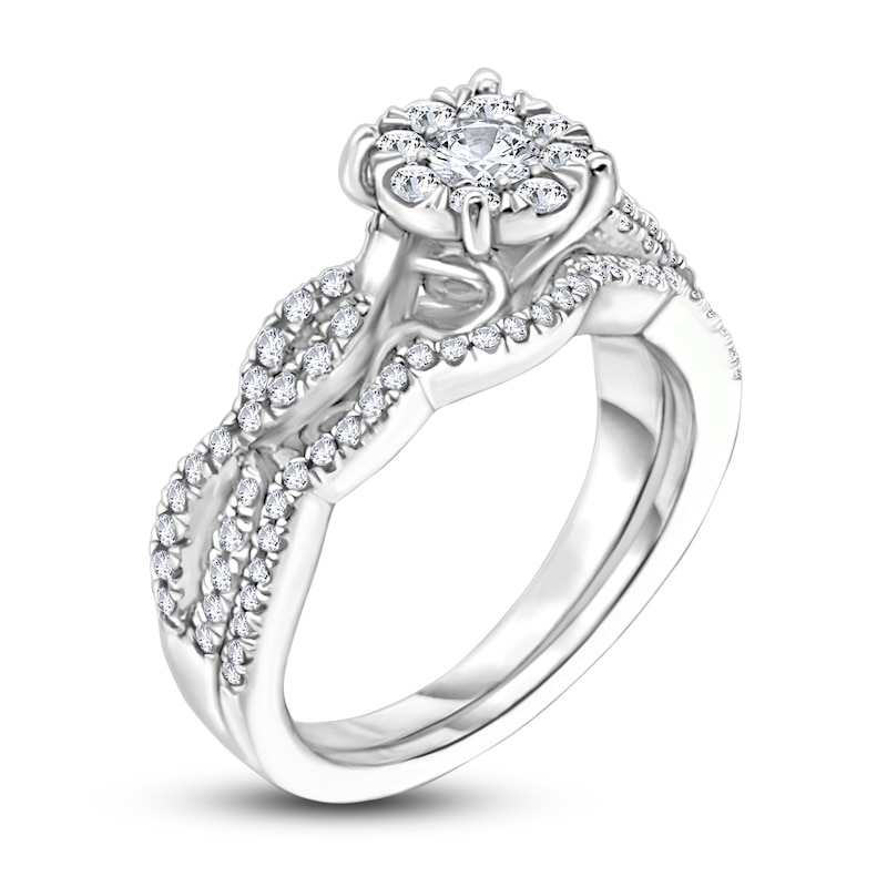 Main Image 3 of Diamond Bridal Set 1/2 ct tw Round 14K White Gold