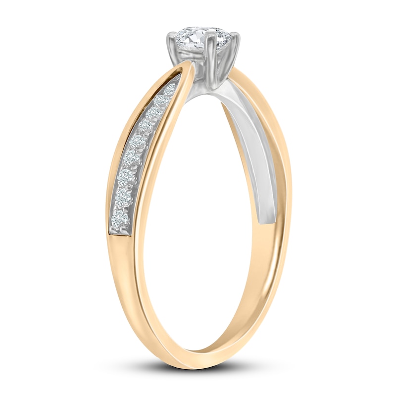 Main Image 2 of Diamond Engagement Ring 1/3 ct tw Round 14K Two-Tone Gold