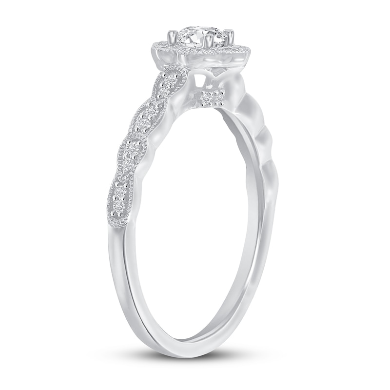 Main Image 2 of Diamond Engagement Ring 1/3 ct tw Round 14K White Gold