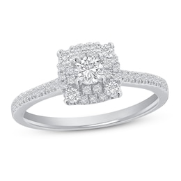 Diamond Engagement Ring 1/2 ct tw Round 14K White Gold