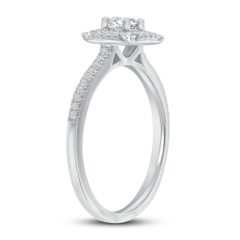 Main Image 2 of Diamond Engagement Ring 1/2 ct tw Round 14K White Gold