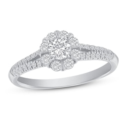 Diamond Engagement Ring 5/8 ct tw Round 14K White Gold