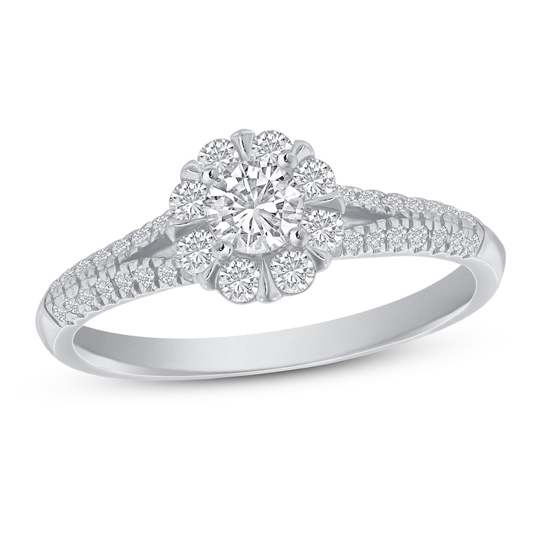 Main Image 1 of Diamond Engagement Ring 5/8 ct tw Round 14K White Gold