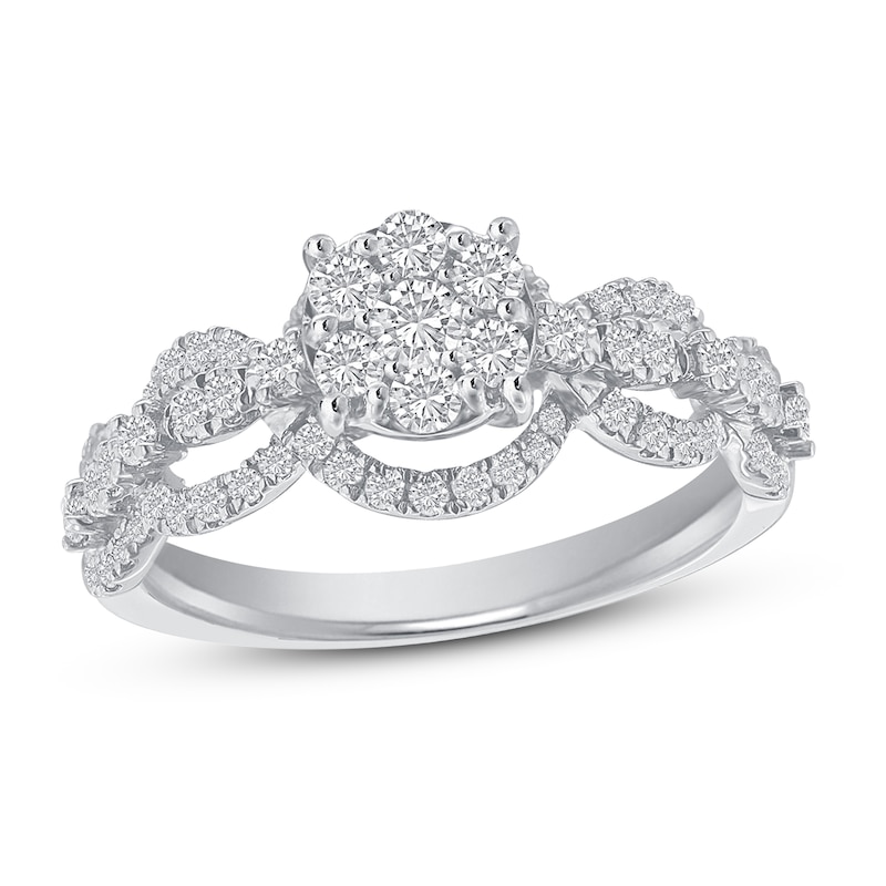 Main Image 1 of Diamond Engagement Ring 3/4 ct tw Round 14K White Gold