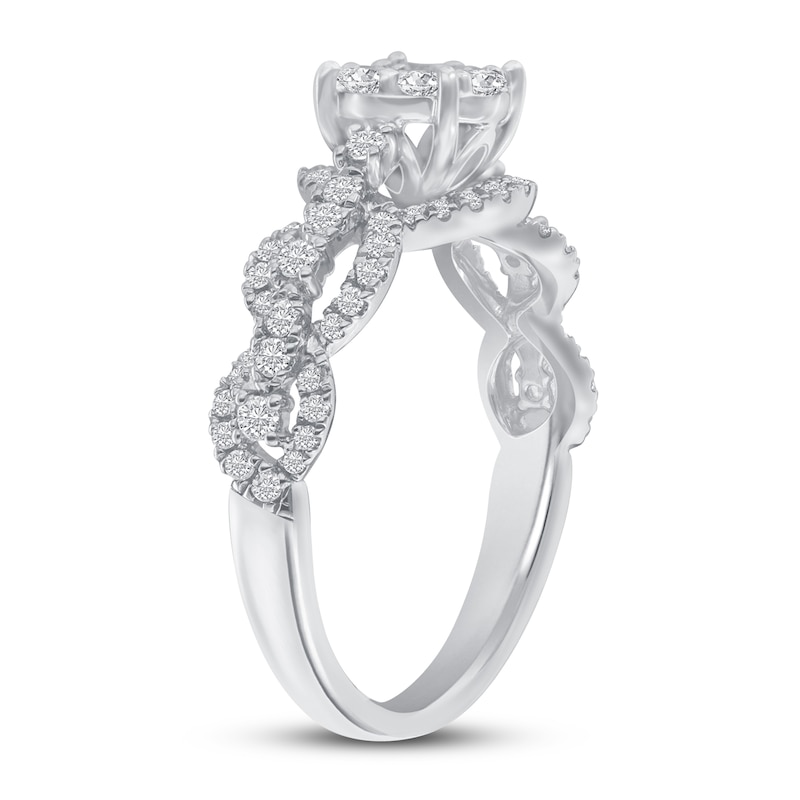 Main Image 2 of Diamond Engagement Ring 3/4 ct tw Round 14K White Gold