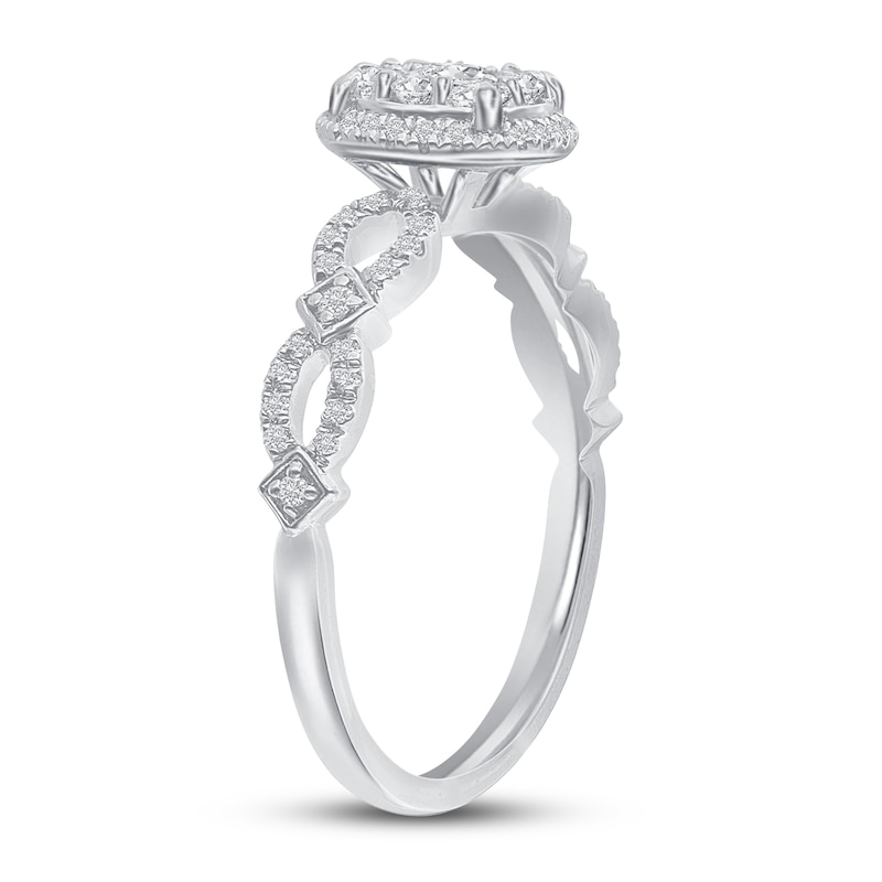 Main Image 2 of Diamond Engagement Ring 1/2 ct tw Round 14K White Gold