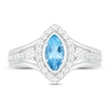 Thumbnail Image 2 of Natural Blue Topaz Engagement Ring 3/8 ct tw Diamonds 14K White Gold