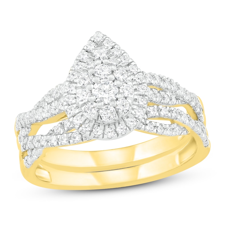 Main Image 1 of Diamond Bridal Set 3/4 ct tw Round 14K Yellow Gold