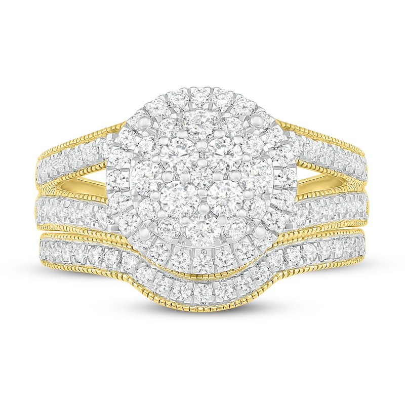 Main Image 2 of Diamond Bridal Set 7/8 ct tw Round 14K Yellow Gold