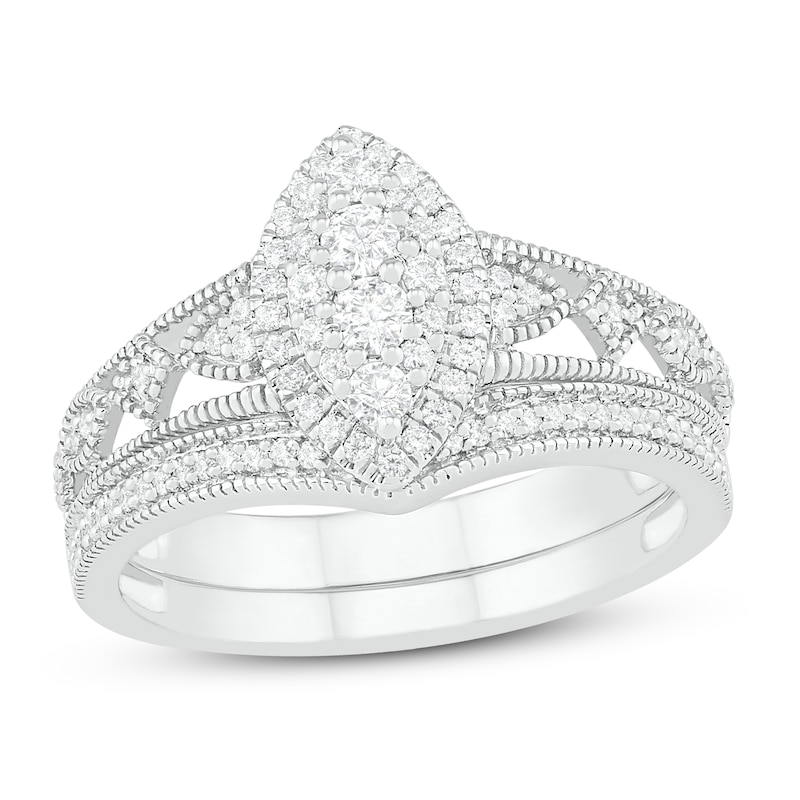 Main Image 1 of Diamond Bridal Set 1/2 ct tw Round 14K White Gold