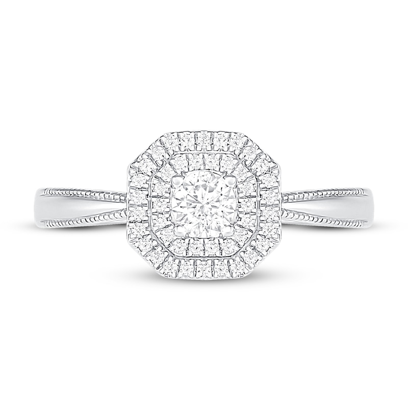 Main Image 2 of Diamond Engagement Ring 1/3 ct tw Round 14K White Gold