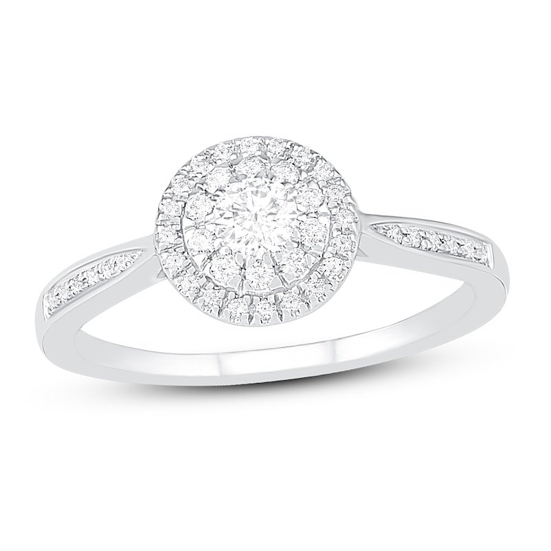 Main Image 1 of Diamond Engagement Ring 1/3 ct tw Round 14K White Gold