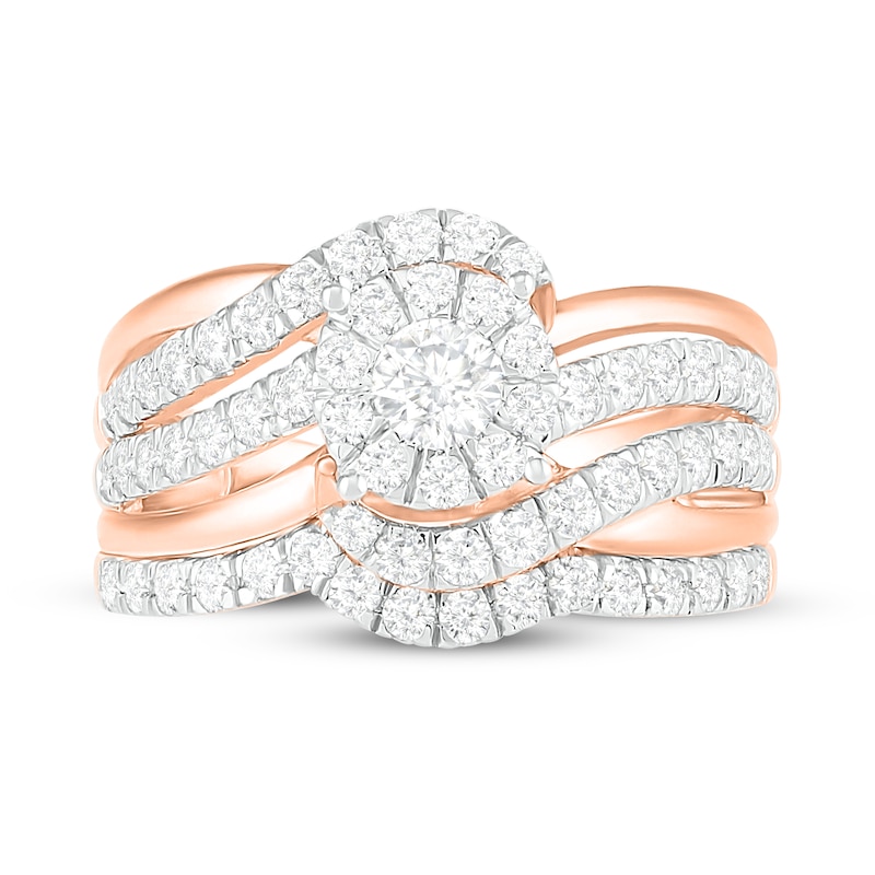 Main Image 2 of Diamond Bridal Set 7/8 ct tw Round 14K Rose Gold