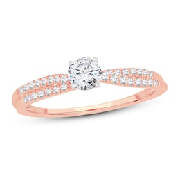 Diamond Engagement Ring 1/2 ct tw Round 14K Rose Gold