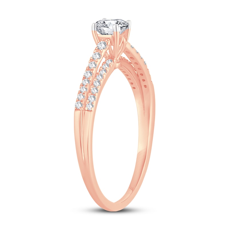 Main Image 2 of Diamond Engagement Ring 1/2 ct tw Round 14K Rose Gold