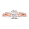 Thumbnail Image 3 of Diamond Engagement Ring 1/2 ct tw Round/Oval 14K Rose Gold