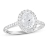 Thumbnail Image 1 of Diamond Engagement Ring 1-1/5 ct tw Oval/Round 18K White Gold