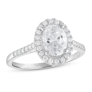 Neil Lane Oval-Shaped Diamond Engagement Ring 2-1/8 ct tw 14K White Gold