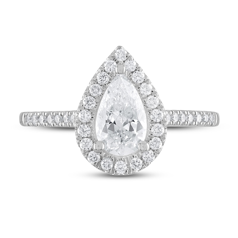 Diamond Engagement Ring 1-1/5 ct tw Pear-shaped 18K White Gold