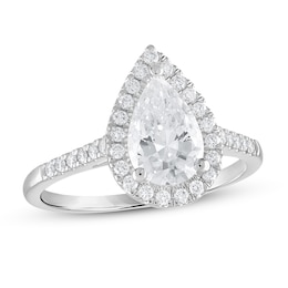 Diamond Engagement Ring 1-1/2 ct tw Pear-shaped 18K White Gold