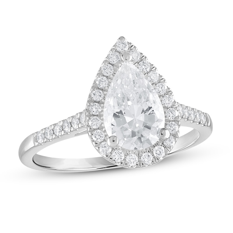 Main Image 1 of Diamond Engagement Ring 1-1/2 ct tw Pear-shaped 18K White Gold