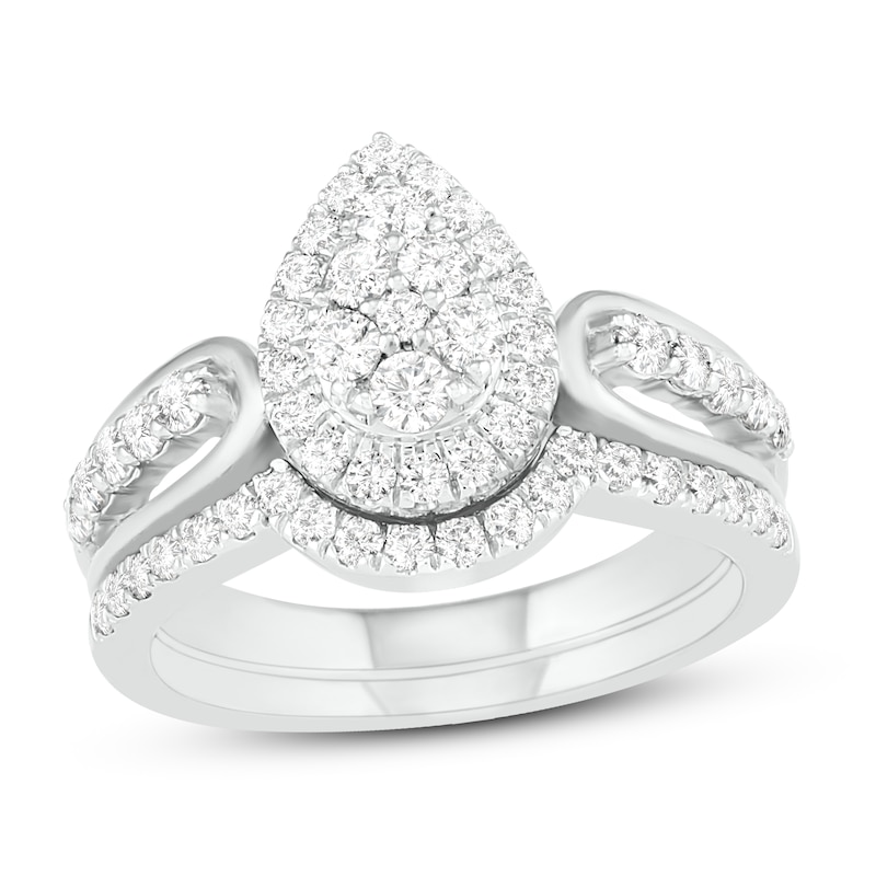 Main Image 1 of Diamond Bridal Set 7/8 ct tw Round 14K White Gold