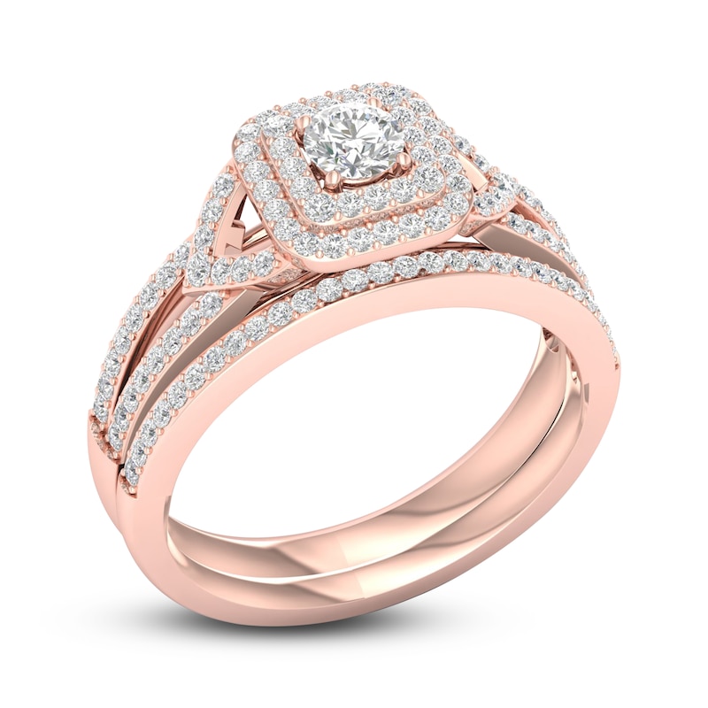 Main Image 2 of Diamond Bridal Set 5/8 ct tw Round 14K Rose Gold