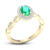 Thumbnail Image 2 of Natural Emerald Engagement Ring 1/5 ct tw Round 14K Yellow Gold