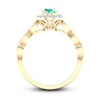 Thumbnail Image 3 of Natural Emerald Engagement Ring 1/5 ct tw Round 14K Yellow Gold