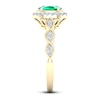 Thumbnail Image 4 of Natural Emerald Engagement Ring 1/5 ct tw Round 14K Yellow Gold