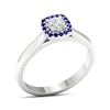 Thumbnail Image 2 of Diamond & Natural Blue Sapphire Engagement Ring 1/4 ct tw Round 14K White Gold