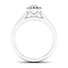 Thumbnail Image 3 of Diamond & Natural Blue Sapphire Engagement Ring 1/4 ct tw Round 14K White Gold