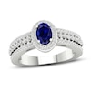 Thumbnail Image 1 of Diamond & Natural Blue Sapphire Engagement Ring 1/3 ct tw Round 14K White Gold