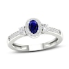 Thumbnail Image 0 of Diamond & Natural Blue Sapphire Engagement Ring 1/5 ct tw Round 14K White Gold